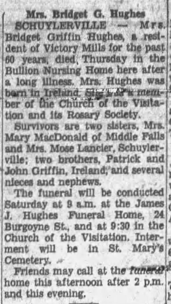 Bridget Hughes Obit